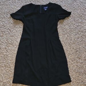Hillard & Hanson Black Short-Sleeve Mini Sheath Dress
